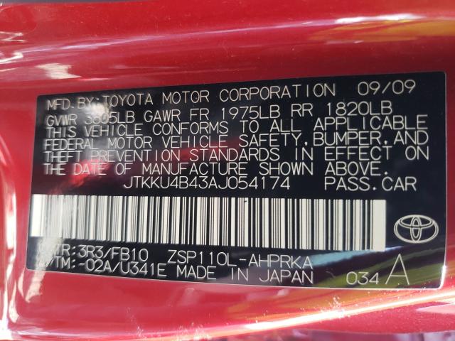 2010 TOYOTA SCION XD JTKKU4B43AJ054174