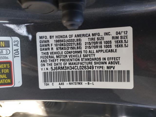 2012 HONDA CR-V LX 5J6RM3H34CL026349