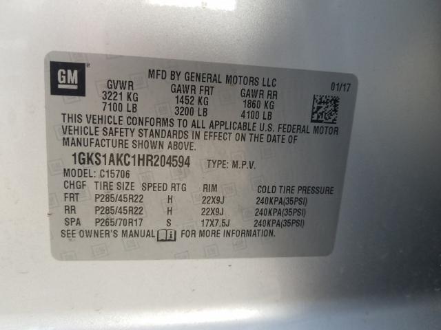 2017 GMC YUKON SLE 1GKS1AKC1HR204594