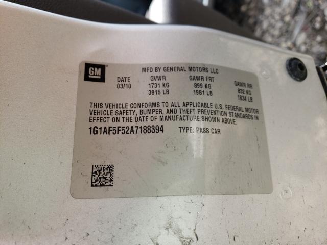 2010 CHEVROLET COBALT 2LT 1G1AF5F52A7188394