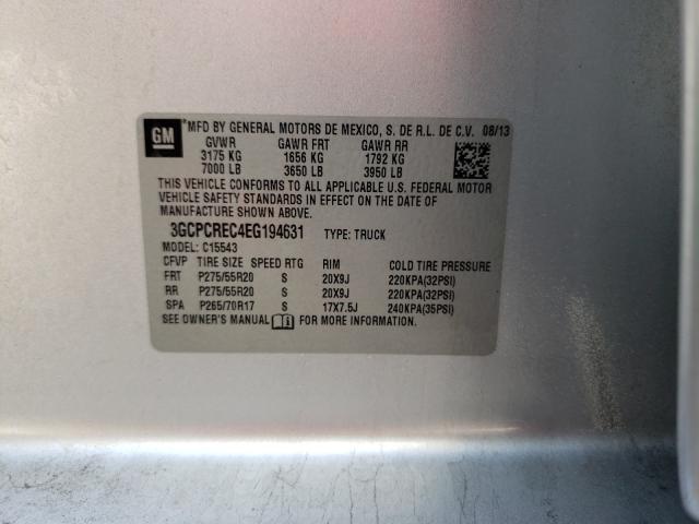 2014 CHEVROLET SILVERADO 3GCPCREC4EG194631