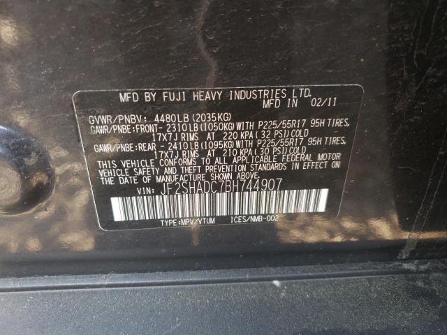 2011 SUBARU FORESTER 2 JF2SHADC7BH744907