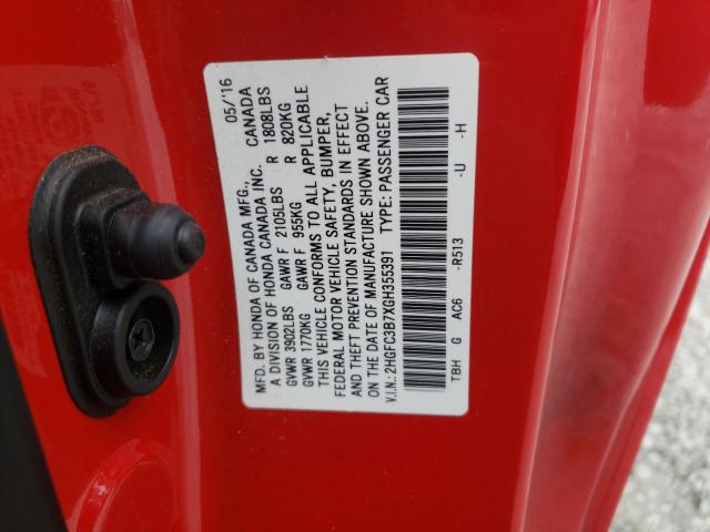 2016 HONDA CIVIC EXL 2HGFC3B7XGH355391