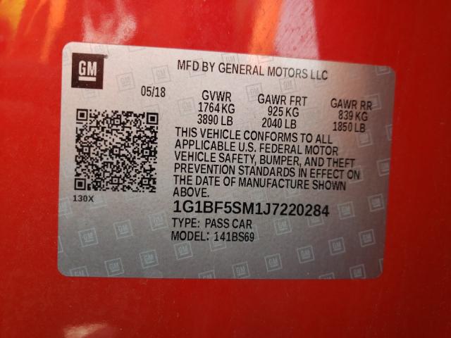 2018 CHEVROLET CRUZE PREM 1G1BF5SM1J7220284