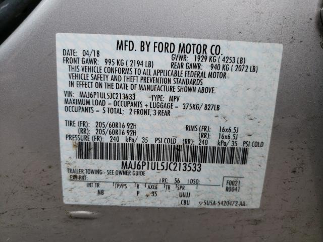 2018 FORD ECOSPORT S MAJ6P1UL5JC213533