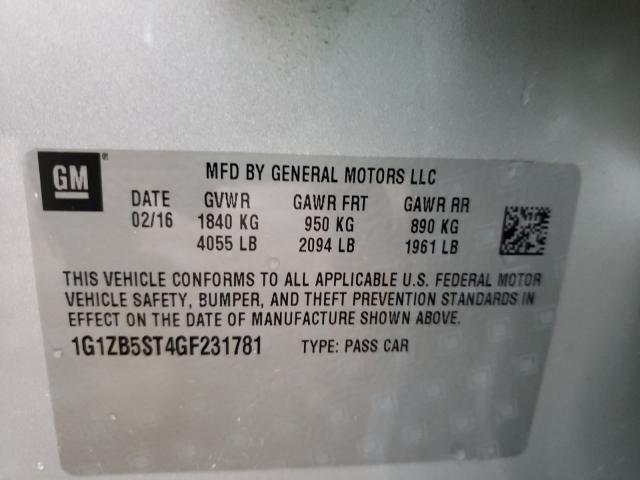 2016 CHEVROLET MALIBU LS 1G1ZB5ST4GF231781