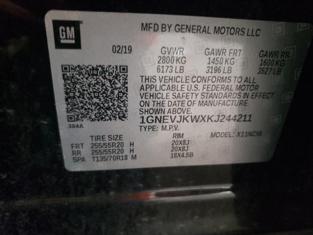 2019 CHEVROLET TRAVERSE H 1GNEVJKWXKJ244211