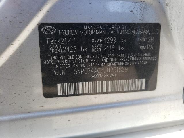 2011 HYUNDAI SONATA GLS 5NPEB4AC7BH251829