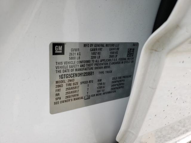 2017 GMC CANYON SLE 1GTG5CEN0H1259681