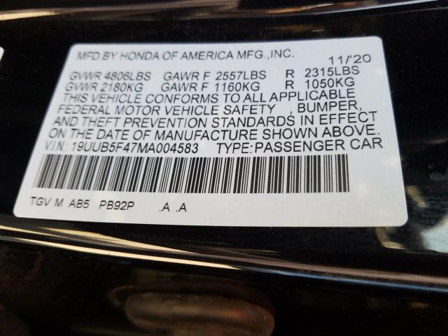 2021 ACURA TLX TECHNO 19UUB5F47MA004583