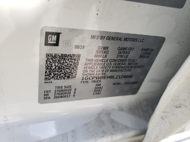 2020 CHEVROLET SILVERADO 1GCPWBEH9LZ124646