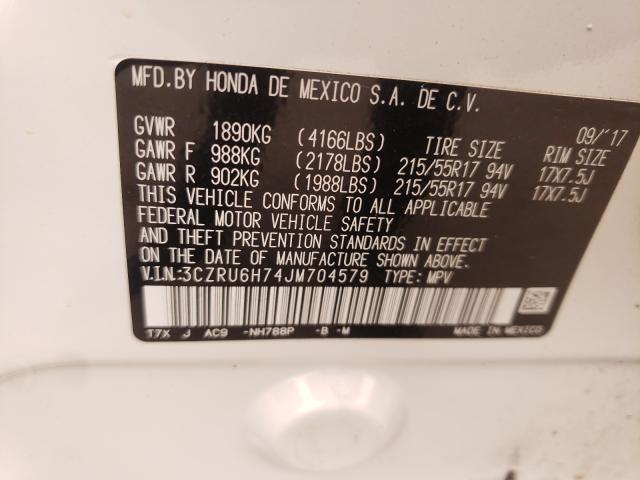2018 HONDA HR-V EXL 3CZRU6H74JM704579
