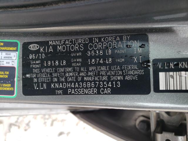 2011 KIA RIO BASE KNADH4A36B6735413