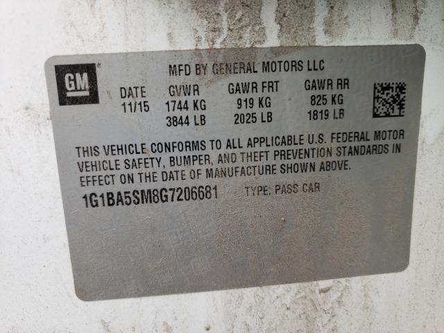 2016 CHEVROLET CRUZE L 1G1BA5SM8G7206681