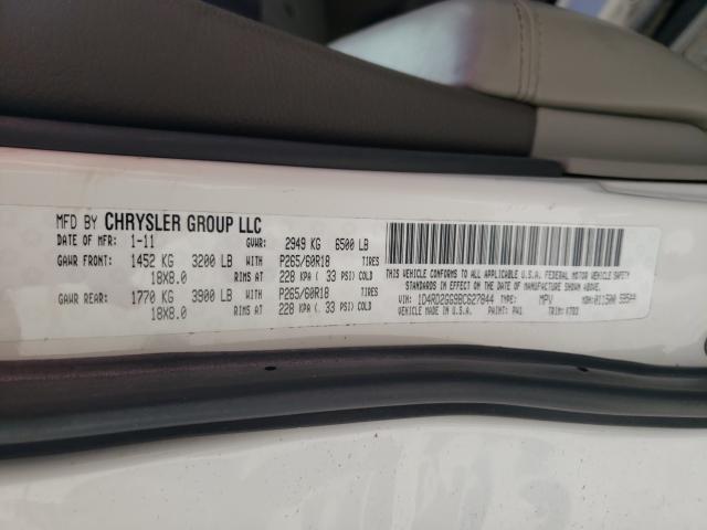 2011 DODGE DURANGO EX 1D4RD2GG9BC627844