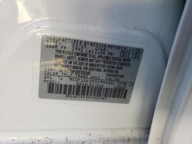 2017 NISSAN SENTRA S 3N1AB7AP3HY302485