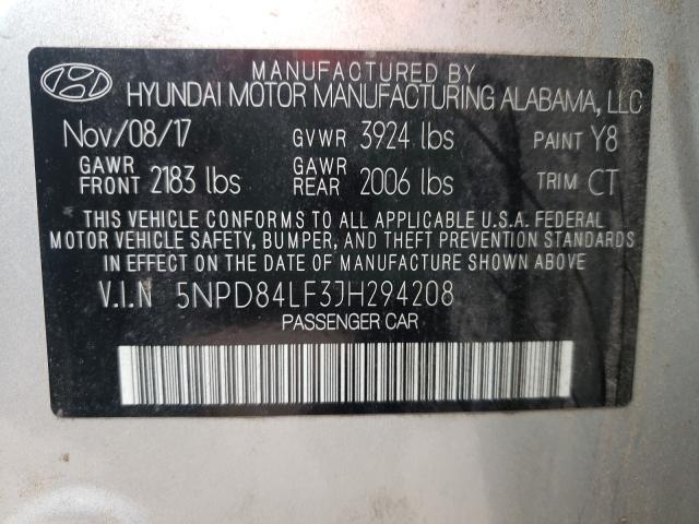 2018 HYUNDAI ELANTRA SE 5NPD84LF3JH294208