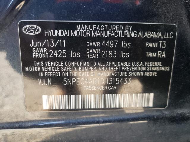 2011 HYUNDAI SONATA 5NPEC4AB1BH315433