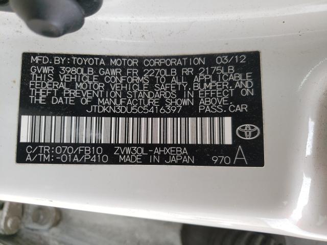 2012 TOYOTA PRIUS JTDKN3DU5C5416397