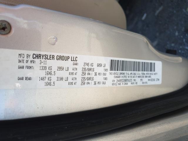 2011 CHRYSLER TOWN & COU 2A4RR5DG9BR701673