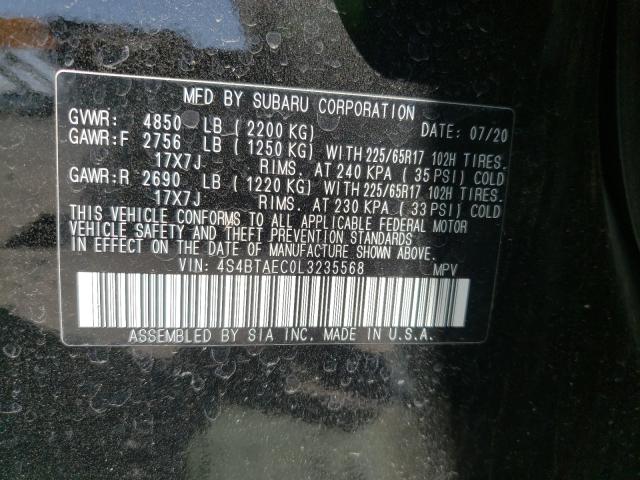 2020 SUBARU OUTBACK PR 4S4BTAEC0L3235568