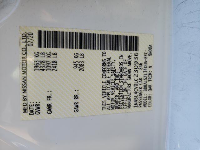 2020 NISSAN ALTIMA SR 1N4BL4CV0LC230936