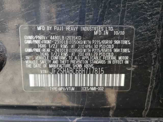 2011 SUBARU FORESTER 2 JF2SHABC6BH717815