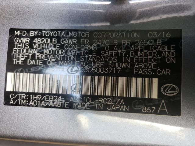 2016 LEXUS RC 200T JTHHA5BC3G5003717