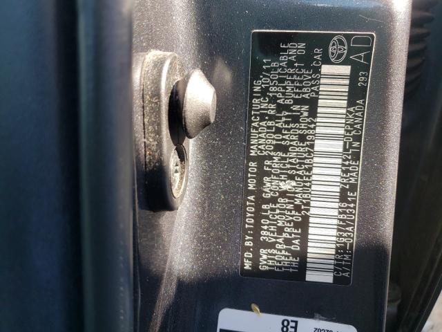 2011 TOYOTA COROLLA BA 2T1BU4EE1BC719842