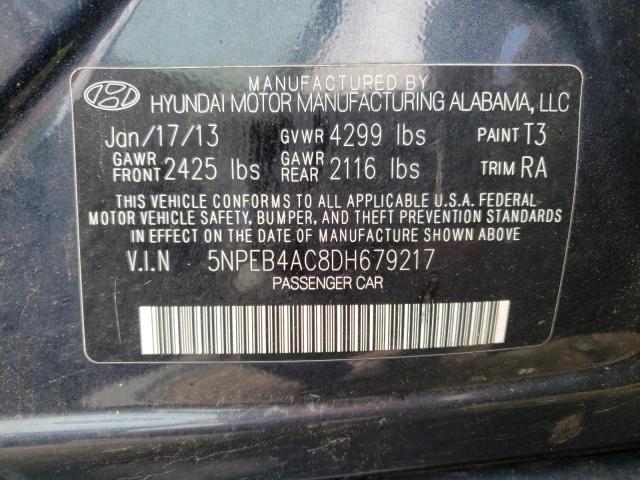 2013 HYUNDAI SONATA GLS 5NPEB4AC8DH679217