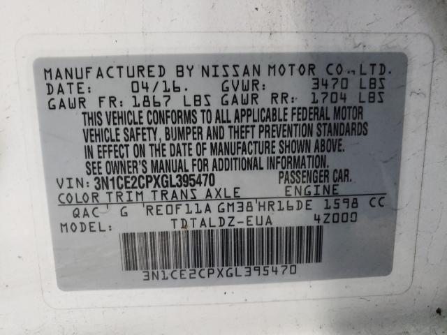 2016 NISSAN VERSA NOTE 3N1CE2CPXGL395470