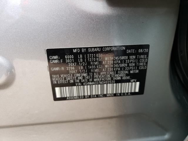 2021 SUBARU ASCENT PRE 4S4WMAED7M3402520