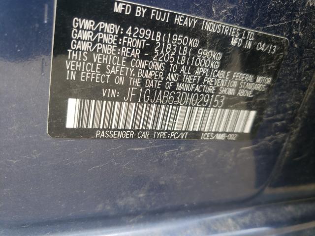 2013 SUBARU IMPREZA PR JF1GJAB63DH029153