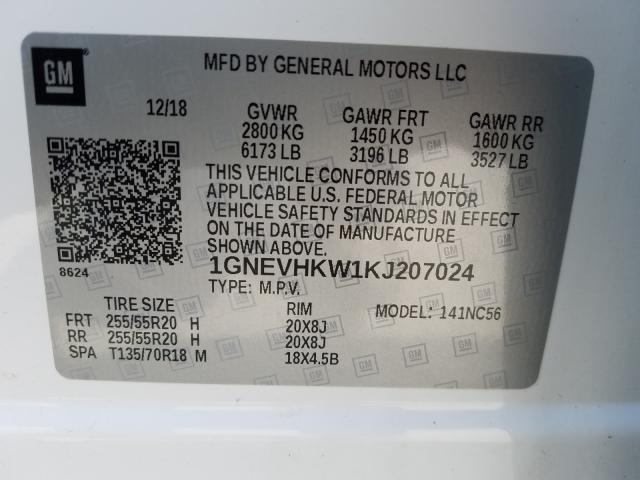 2019 CHEVROLET TRAVERSE L 1GNEVHKW1KJ207024