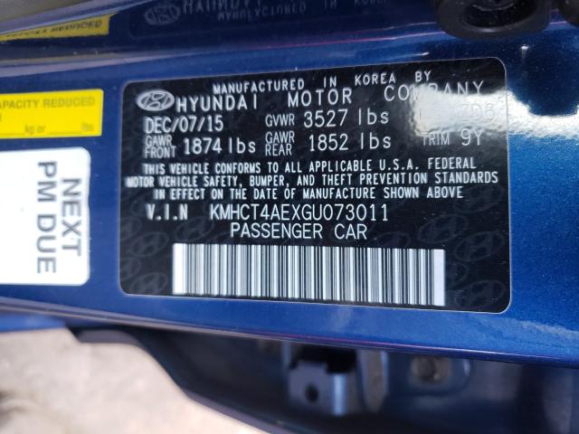 2016 HYUNDAI ACCENT SE KMHCT4AEXGU073011