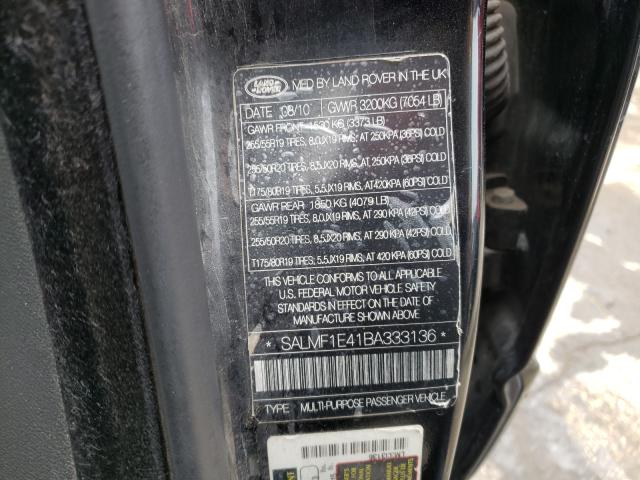 2011 LAND ROVER RANGE ROVE SALMF1E41BA333136