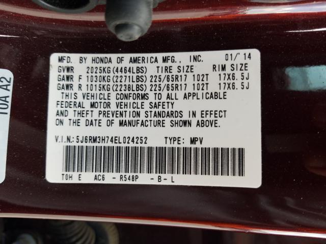 2014 HONDA CR-V EXL 5J6RM3H74EL024252