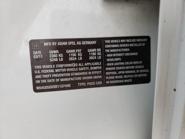 2011 BUICK REGAL CXL W04G05GVXB1137449