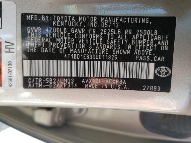 2013 TOYOTA AVALON HYB 4T1BD1EB9DU011926