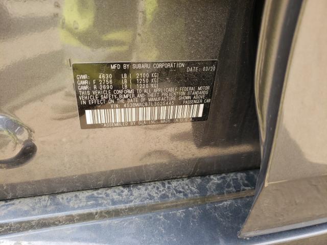 2020 SUBARU LEGACY PRE 4S3BWAC67L3025445