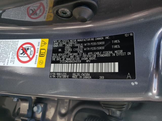 2017 LEXUS RX 350 BAS 2T2ZZMCA9HC048358