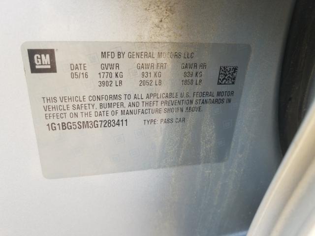 2016 CHEVROLET CRUZE PREM 1G1BG5SM3G7283411