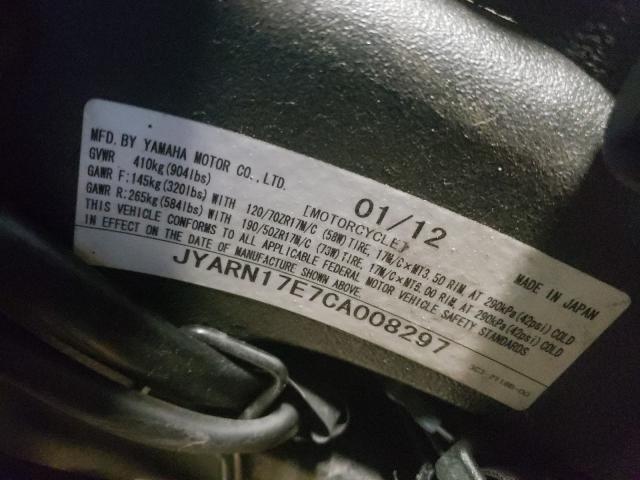 2012 YAMAHA FZ1 S JYARN17E7CA008297