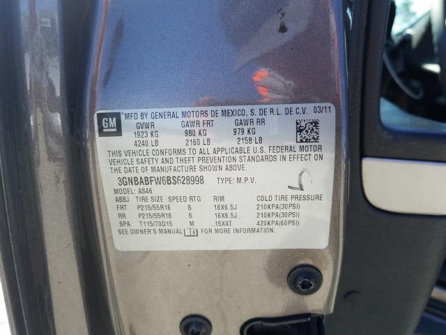 2011 CHEVROLET HHR LT 3GNBABFW6BS628998