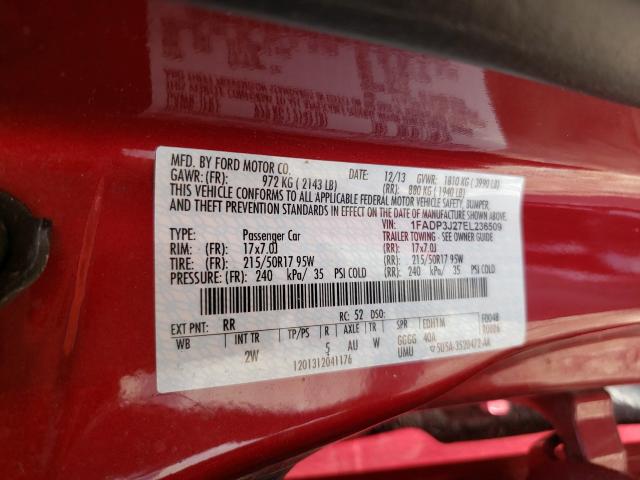 2014 FORD FOCUS TITA 1FADP3J27EL236509