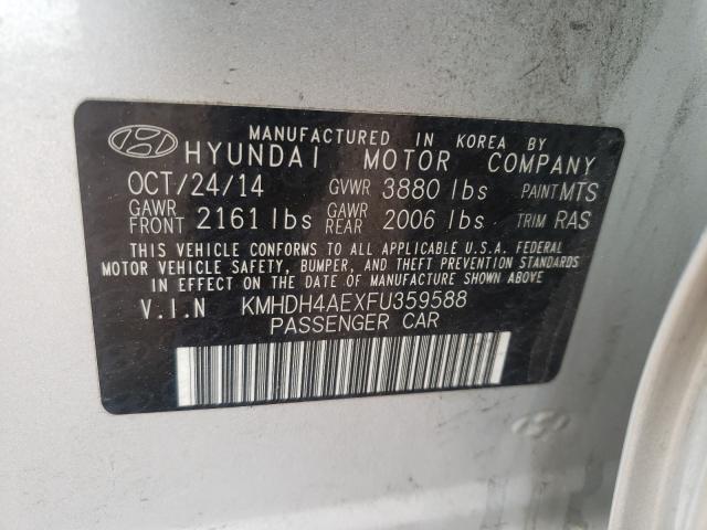 2015 HYUNDAI ELANTRA SE KMHDH4AEXFU359588