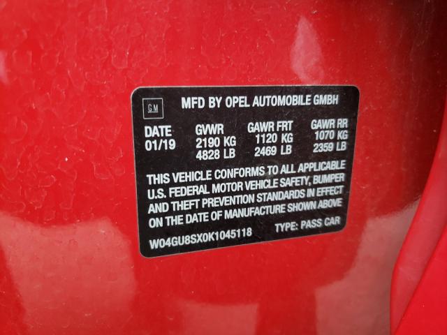 2019 BUICK REGAL TOUR W04GU8SX0K1045118