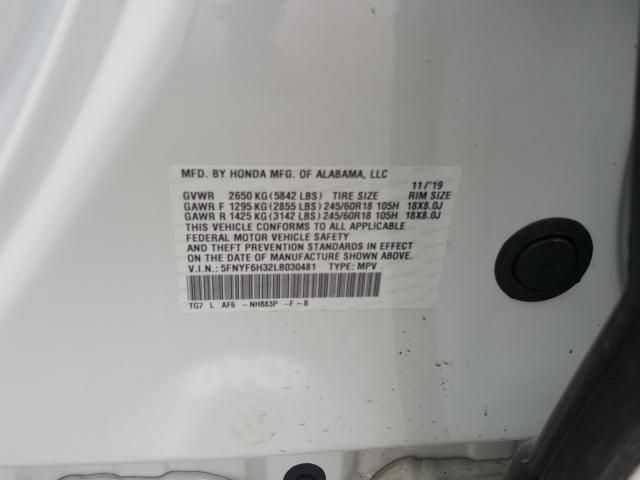 2020 HONDA PILOT EX 5FNYF6H32LB030481