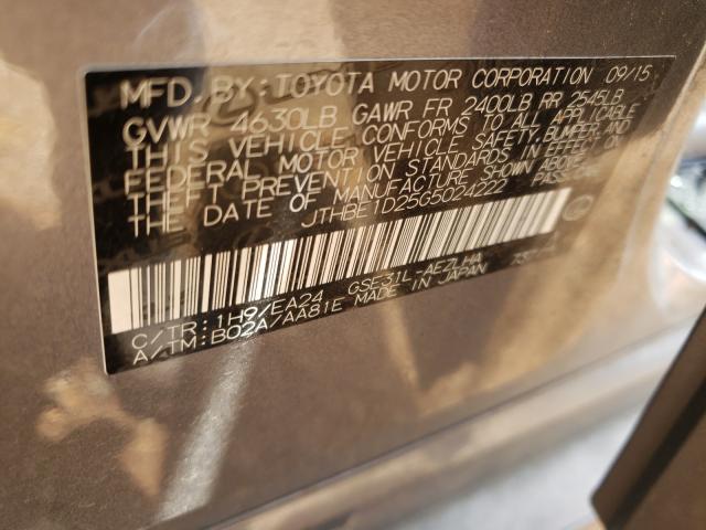 2016 LEXUS IS 350 JTHBE1D25G5024222