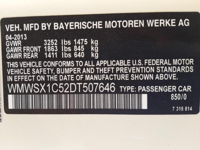 2013 MINI COOPER COU WMWSX1C52DT507646